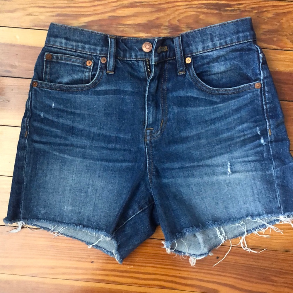 High-Rise Denim Shorts in Glenoaks Wash: Cutoffs